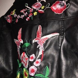 Detailed leather jacket.
